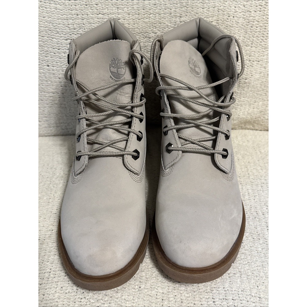 Timberland Linden Woods Womens 7.5 Grey Waterproof Leather 6" Boots A2G5E *EUC*